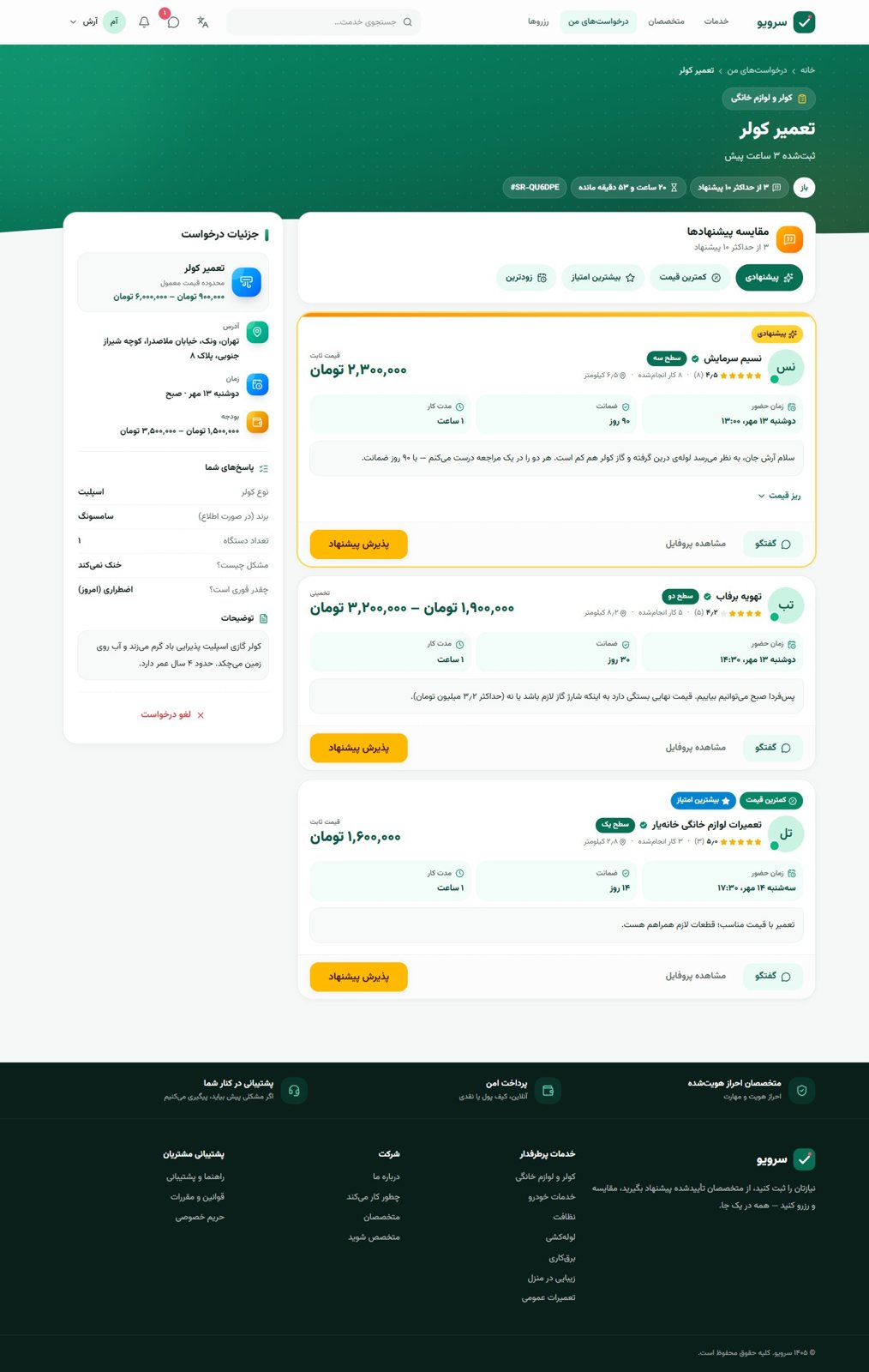 Comparing competing offers